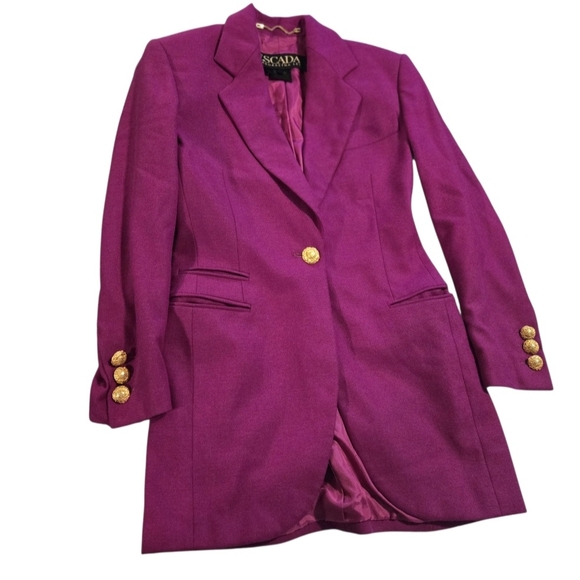 Escada Fuchsia Blazer with Gold Buttons - Picture 1 of 7